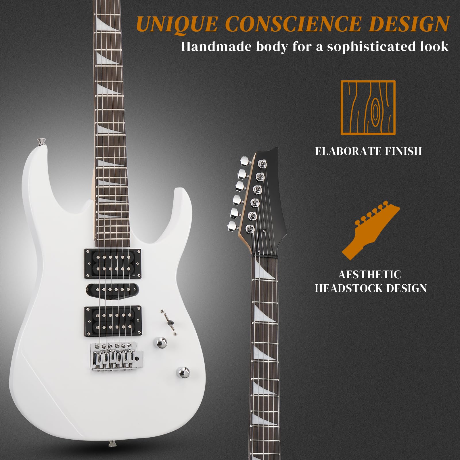 Ktaxon 39'' Electric Guitar with 20Watt Amp, Full Size 170 Model Starter Guitar Kit for Beginners & Professional W/Bag, Shoulder